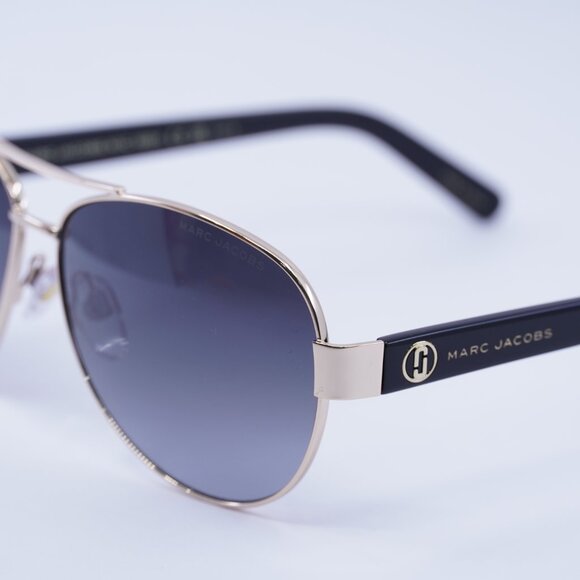 Marc Jacobs MARC 699/S 0RHL 9O Sunglasses Gold/Black Aviator Frame, Grey Lenses - Picture 8 of 10